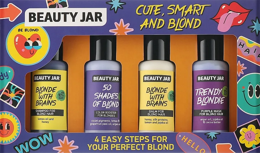 Beauty Jar Cute Smart And Blond (h/shm/80ml + h/balm/80ml + h/mask/80ml + h/buster/80ml) Set