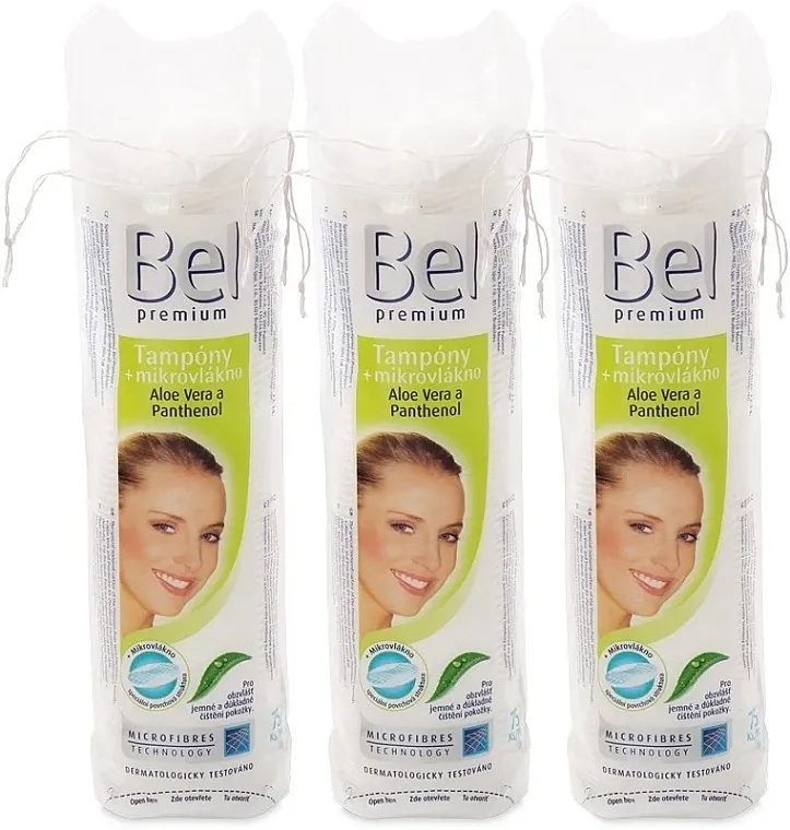 Bel Premium Oval Pads with Aloe Vera (cotton/pads/3x75pcs) Set
