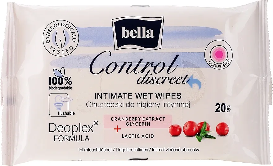 Bella Control Discreet intimate Wet Wipes Vlažne maramice za intimnu higijenu 20 kom.