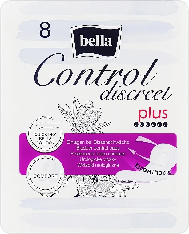 Bella Control Discreet Plus Urološki ulošci za žene, 8 kom.
