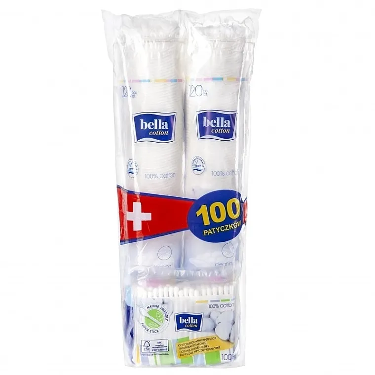 Bella Cotton (cotton pads/2x120 + cotton buds/100) Set
