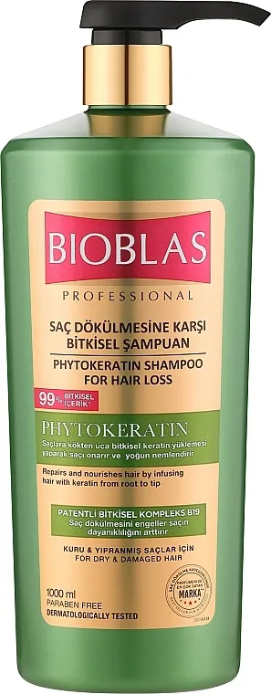 Bioblas Phytokeratin Shampoo Šampon protiv opadanja kose Phytokeratin, za suvu i oštećenu kosu