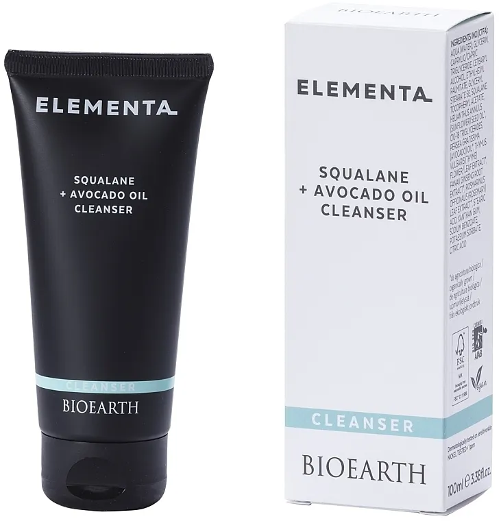 Bioearth Elementa Squalane + Avocado Oil Cleanser Krema-emulzija za čišćenje lica