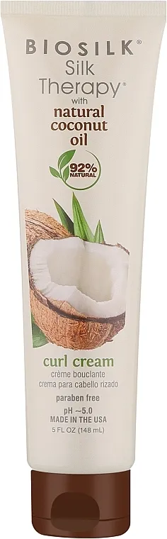 BioSilk Silk Therapy Organic Coconut Oil Curl Cream Krema za oblikovanje kose
