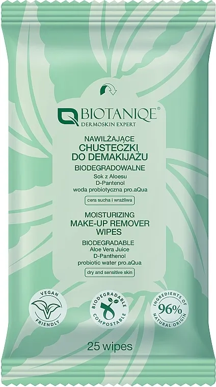 Biotaniqe Aloe Vera Moisturizing Make-Up Remover Wipes Hidratantne maramice za skidanje šminke