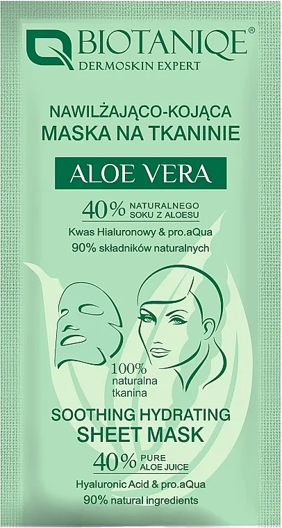 Biotaniqe Aloe Vera Soothing Hydrating Sheet Mask Hidratantna i umirujuća maska s aloe verom