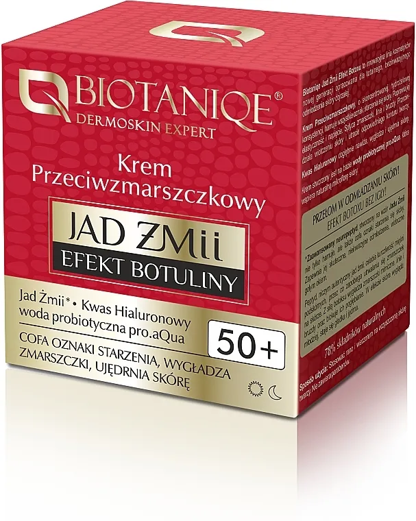 Biotaniqe Dermoskin Expert Viper Venom Botulin Effect Anti-Wrinkle Cream 50+ Krema za lice protiv bora 50+