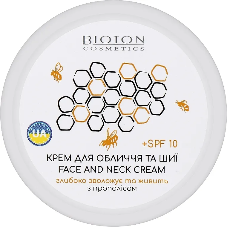 Bioton Cosmetics Face &amp; Neck Cream SPF 10 Krema za lice i vrat sa ekstraktom propolisa