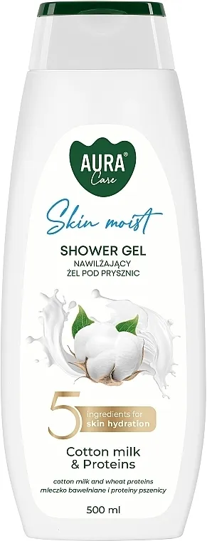 Bispol Aura Care Skin Moist Cotton Milk &amp; Proteins Shower Gel Kremasti gel za tuširanje