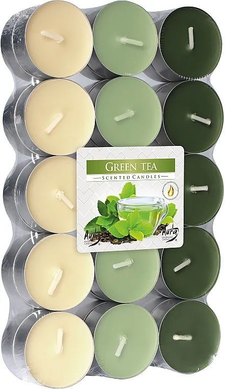Bispol Green Tea Scented Candles Čajne sveće "Zeleni čaj", 30 kom.
