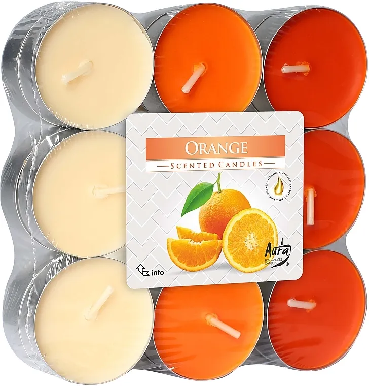 Bispol Orange Scented Candles Čajne sveće "Pomorandža", 18 kom.