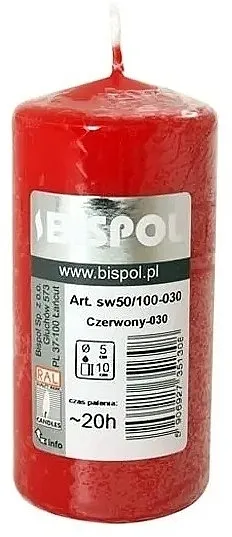 Bispol Sveća cilindrična 50x100 mm, crvena