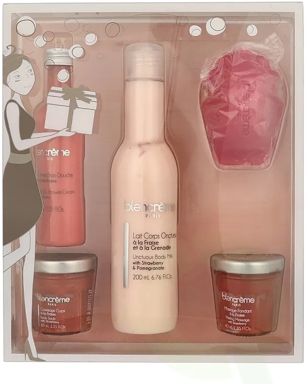 Blancreme Body Cristal Strawberry Set Set „Jagoda”, 5 proizvoda