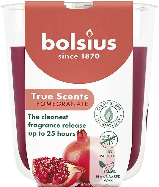 Bolsius True Scents Pomegranate Mirisna sveća u staklu "Nar", veličina 80x73 mm