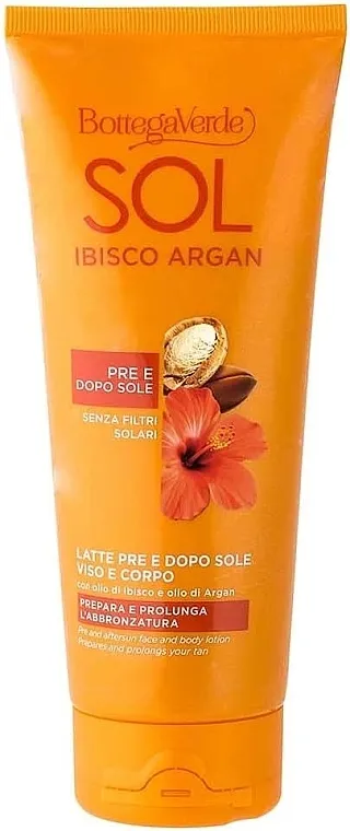 Bottega Verde Sol Hibiscus &amp; Argan Pre and Aftersun Face &amp; Body Lotion Balzam za lice i telo pre i posle sunčanja