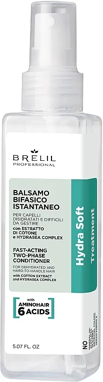 Brelil Hydra Soft Treatment Fast-Acting Two-Phase Conditioner Brzodelujući dvofazni regenerator za kosu