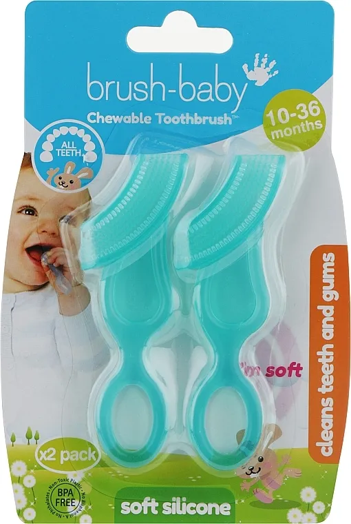 Brush-Baby Chewable Toothbrush Silikonska četkica-grickalica za decu, 10-36 meseci, tirkizna
