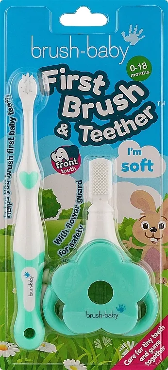 Brush-Baby My FirstBrush And FirstTeether Set: Prva četka i grizalo, 0-18 mj.