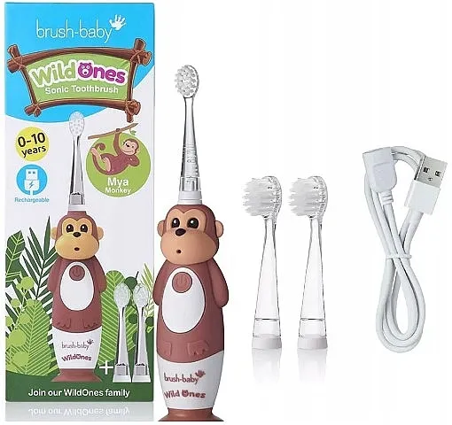 Brush-Baby WildOnes Mya Monkey Sonic Toothbrush Električna četkica za zube. 0-10 godina