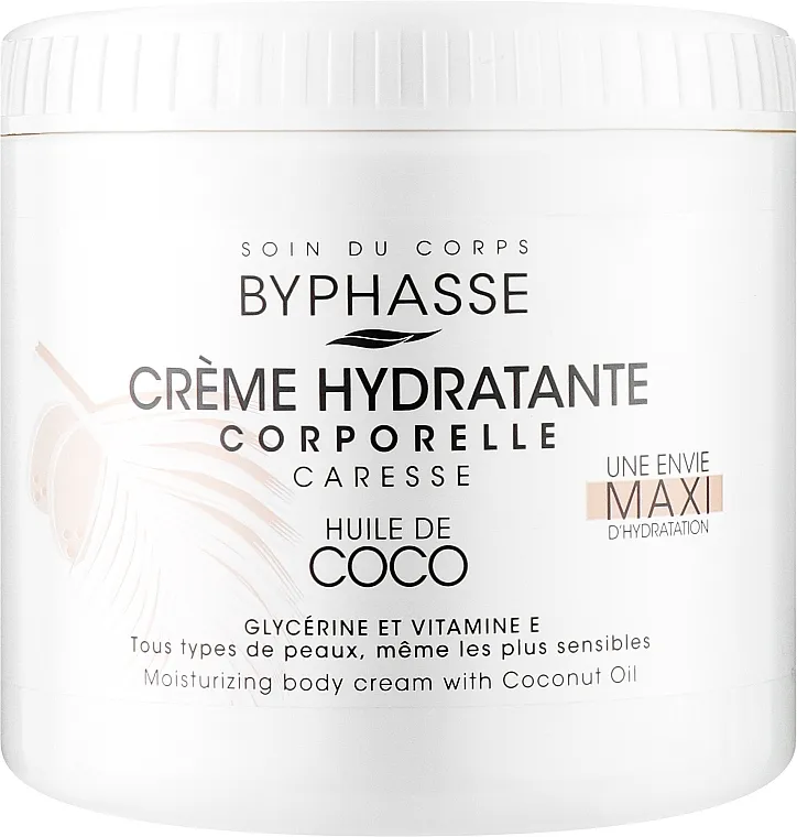 Byphasse Body Moisturizer Cream With Coconut Oil Hidratantna krema za telo sa kokosovim uljem