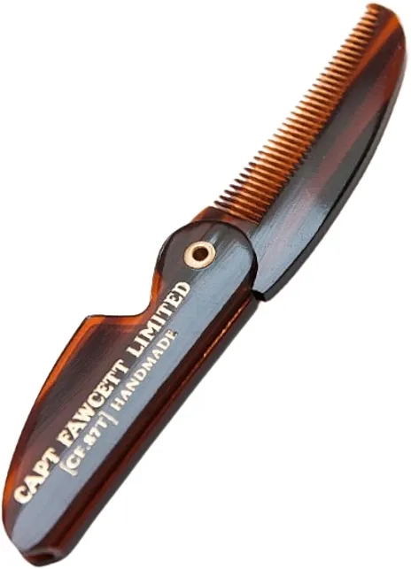 Captain Fawcett Moustache Wax &amp; Folding Pocket Moustache Comb (CF.87T) (wax/15ml + comb/1pc) Set