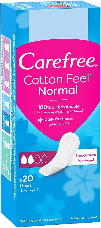 Carefree Cotton Unscented Pantyliners Higijenski dnevni ulošci, 20 kom