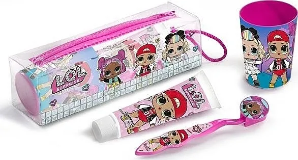 Cartoon Lol Surprise Set (toothpaste/75ml + toothbrush/1pcs + glass/1pcs + case/1pcs)