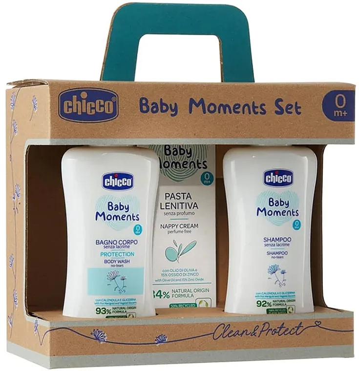 Chicco Baby Moments (b/wash/200ml + cr/100ml + shm/200ml) Set