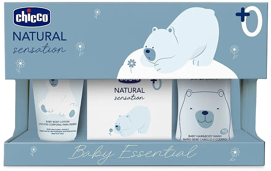 Chicco Natural Sensation Baby Essential Set (b/wash/200ml + b/milk/150ml + edp/100ml)