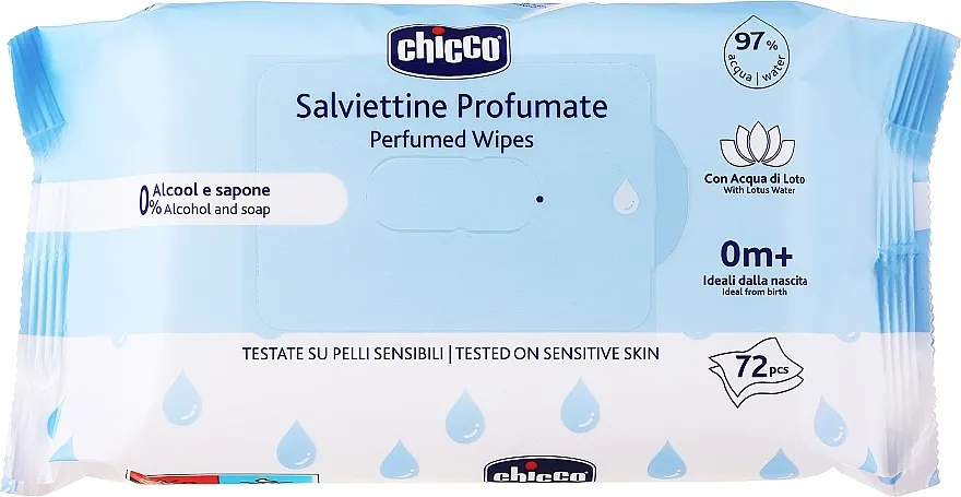 Chicco Perfumed Baby Wipes Mirisne vlažne maramice, 72 kom.