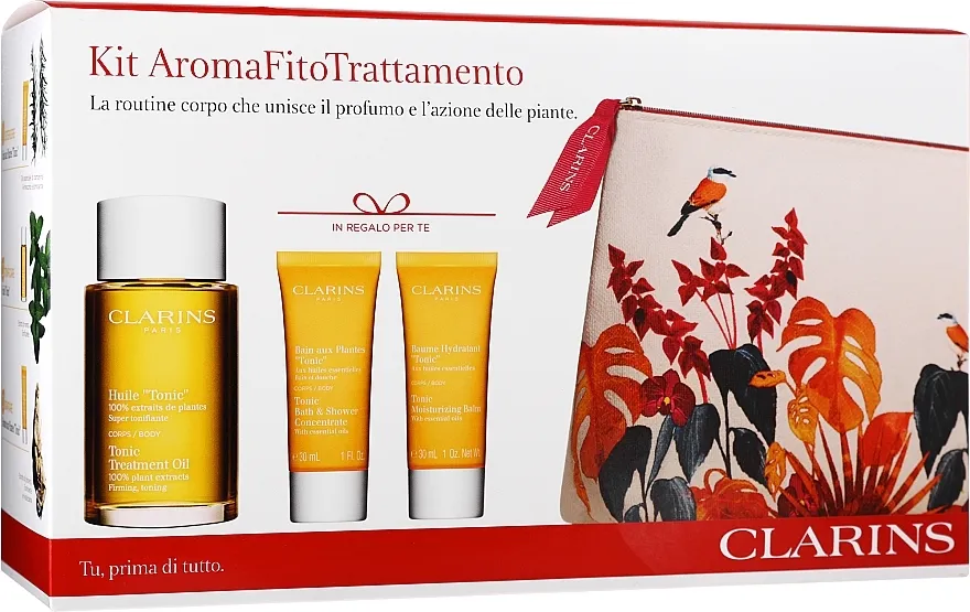 Clarins Tonic Body Treatment Set (b/oil/100ml + conc/30ml + b/balm/30ml + acc)
