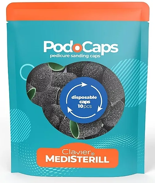 Clavier Medisterill PodoCaps Pedicure Sanding Caps Abrazivni nastavci za pedikir, 10 mm, granulacija 80, 10 kom.