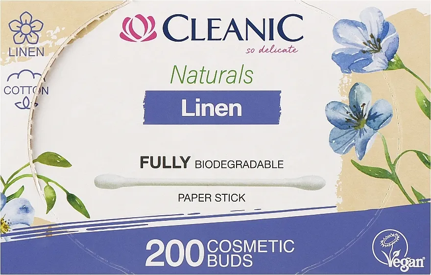 Cleanic Naturals Linen Cotton Buds Štapići za uši, 200 kom.