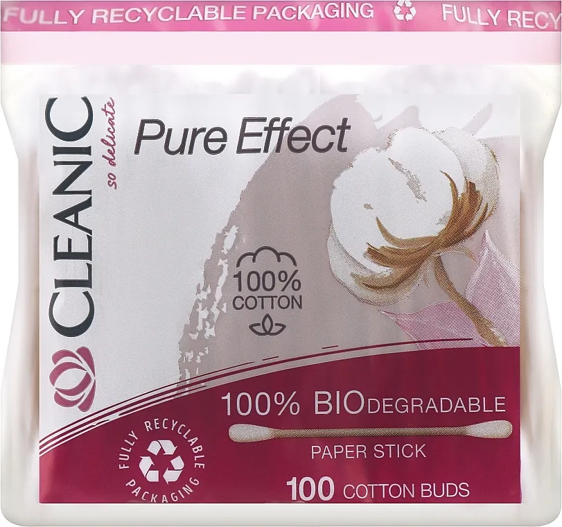 Cleanic Pure Effect Pamučni štapići "Clean effect", 100 kom