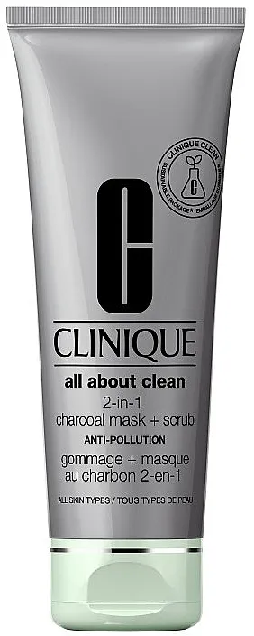 Clinique All About Clean 2-in-1 Charcoal Mask + Scrub Pročišćavajuća maska-piling