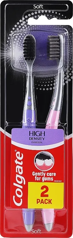 Colgate High Density Charcoal Set četkica za zube, nježne, roza+ljubičasta