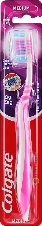 Colgate Zig Zag Plus Medium Toothbrush Četkica za zube "Zigzag plus" srednje tvrda №2, ružičasta