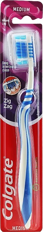 Colgate Zig Zag Plus Medium Toothbrush Četkica za zube "Zig Zag Plus", medium №2, sivo-plava