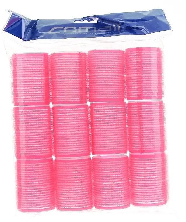 Comair Set čičak uvijača "Velcro plus", 12 komada, 44mm, ružičaste