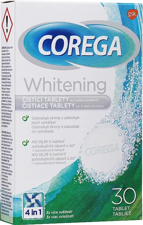 Corega Whitening Tabs Aktivne tablete za čišćenje proteza