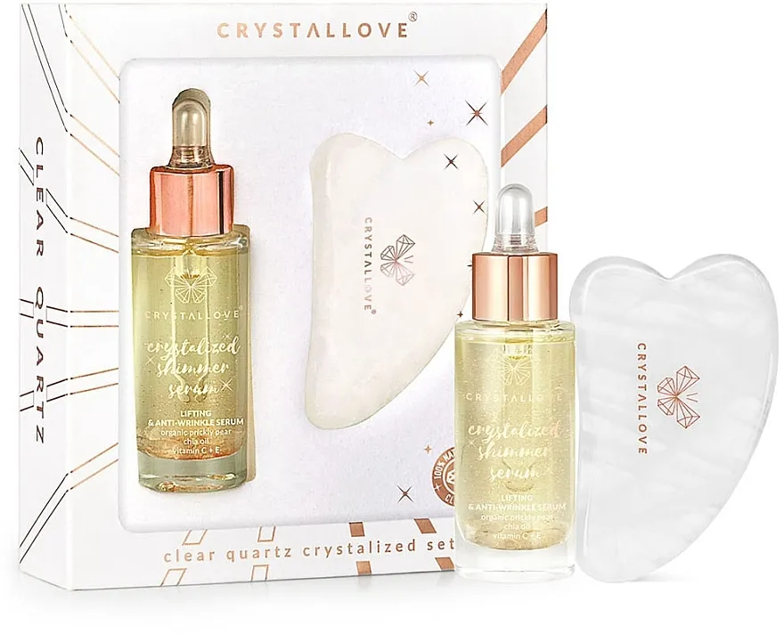 Crystallove Clear Quartz Crystalized (ser/30ml + gua sha/1pc) Set