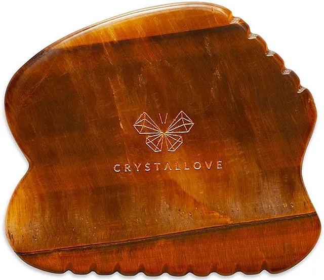 Crystallove Contour Gua Sha Limited Edition Masažer za lice sa tigrovim okom