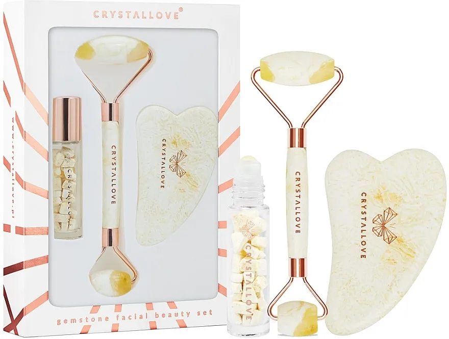 Crystallove Milky Amber (bottle/10ml + gua sha/1pc + roller/1pc) Set