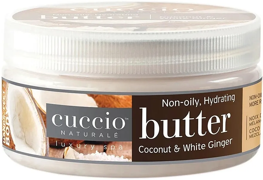 Cuccio Naturale Butter Blend Coconut &amp; White Ginger Non-oily Hydrating Body Butter Maslac za ruke, stopala i telo "Kokos i beli đumbir"