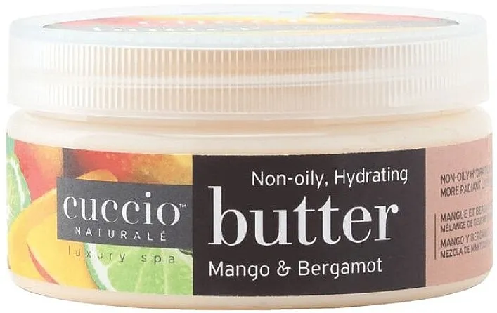 Cuccio Naturale Butter Blend Mango &amp; Bergamot Non-oily Hydrating Body Butter Puterni losion za ruke, stopala i telo "Mango i bergamotka"
