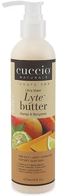 Cuccio Naturale Lyte Ultra Sheer Butter Mango &amp; Bergamot Ultra lagani krem za ruke, stopala i telo "Mango i bergamot"