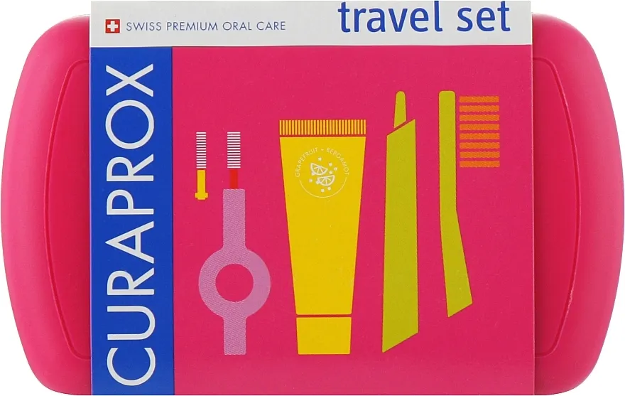 Curaprox Be You (tbr/1pc + paste/10ml + interdental/brush/2pcs + acc + box) Set putni higijenski, crveni