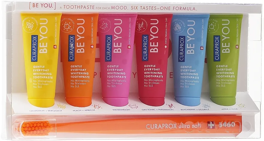 Curaprox Be You (toothpaste/10mlx6 + toothbrush) Set, narančasti