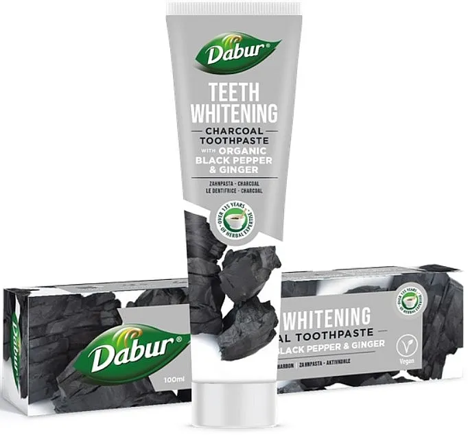 Dabur Teeth Whitening Charcoal Toothpaste Pasta za zube sa organskim biberom i đumbirom