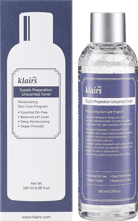Dear Klairs Supple Preparation Unscented Toner Omekšavajući toner za lice